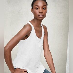 Eileen Fisher Organic Linen Tank White slub large